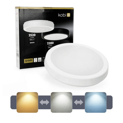 Kattovalaisin LED NAIROS G2 24W 3CCT IP65 valkoinen Kobi Premium