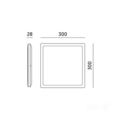 Kattovalaisin LED NIVERA SQUARE 18W 3CCT IP54 musta Kobi Premium