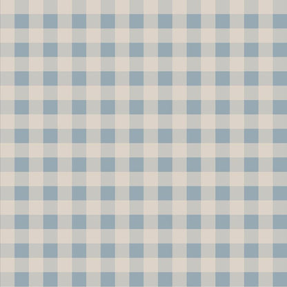 Check Minimini Blue Cream Wallpaper