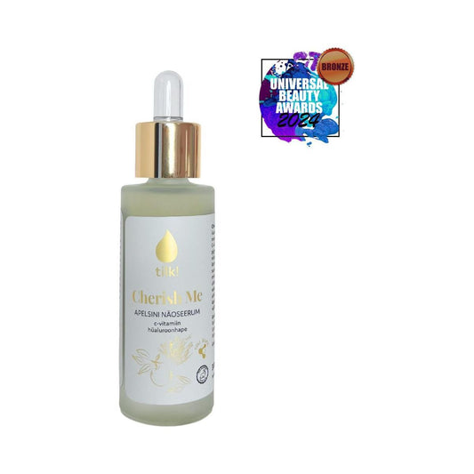 Cherish Me Probioottinen appelsiinin tuoksuinen kasvoseerumi C-vitamiinilla ja hyaluronihapolla, 30ml