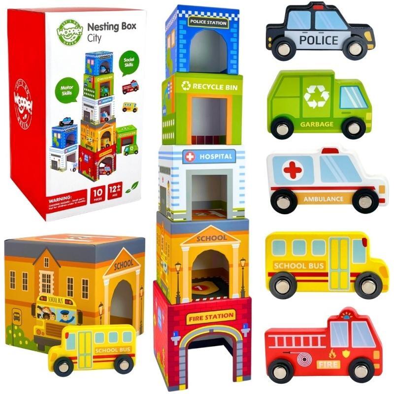 City Vehicles in Boxes Puzzle Cubes