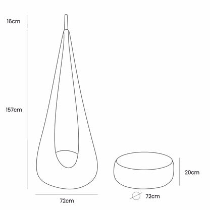 Cocoon Swing for Kids - Cotton Cloud White