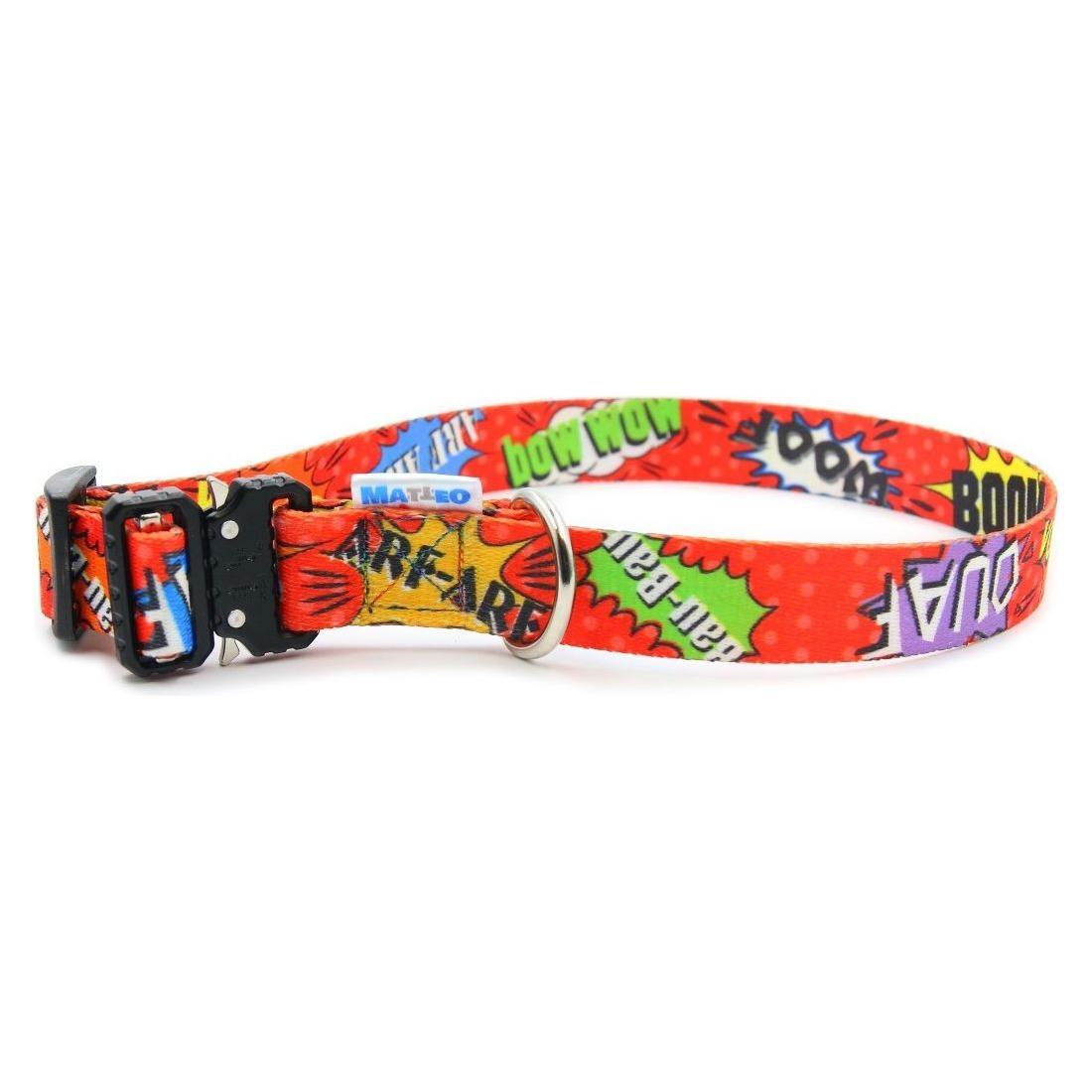 Collar With A Metal Buckle - Red Graffiti