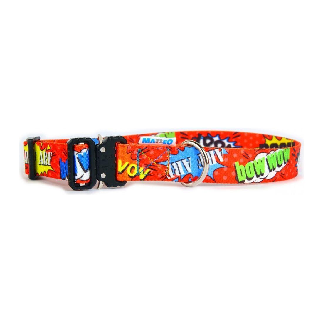 Collar With A Metal Buckle - Red Graffiti