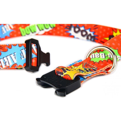Collar With A Metal Buckle - Red Graffiti