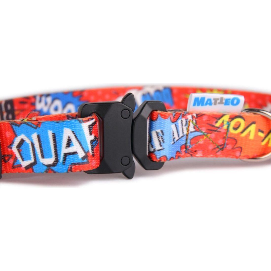 Collar With A Metal Buckle - Red Graffiti