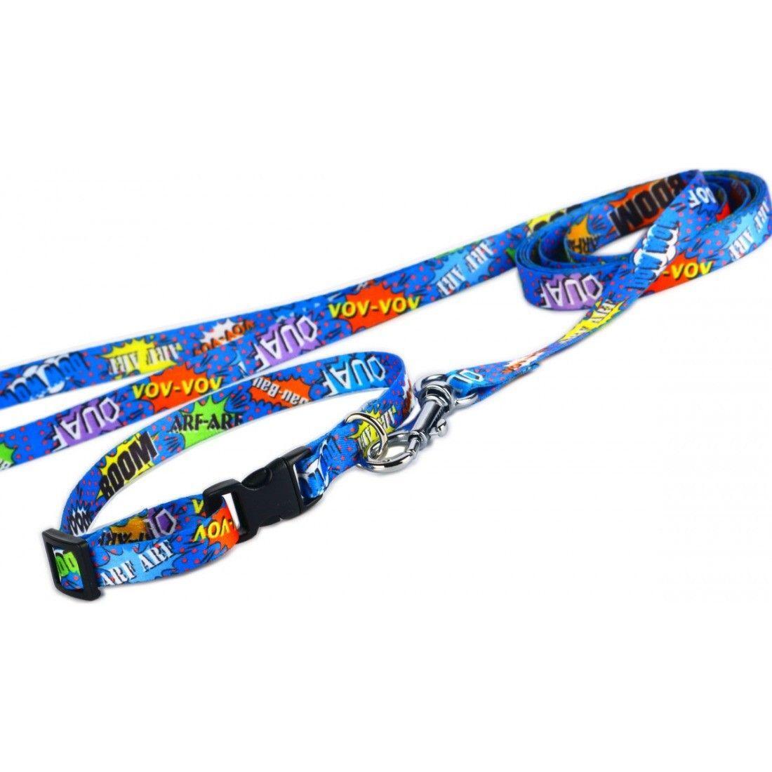 Collar With A Plastic Buckle - Blue Graffiti