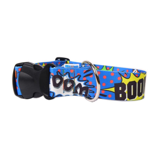 Collar With A Plastic Buckle - Blue Graffiti