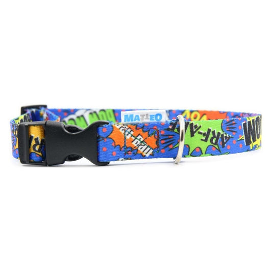 Collar With A Plastic Buckle - Blue Graffiti