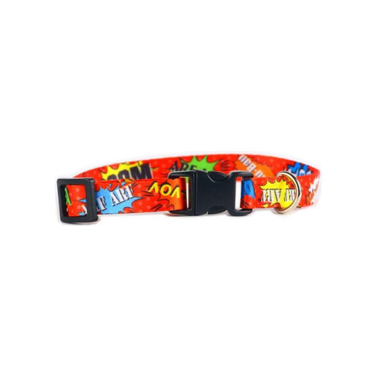 Collar With A Plastic Buckle - Red Graffiti