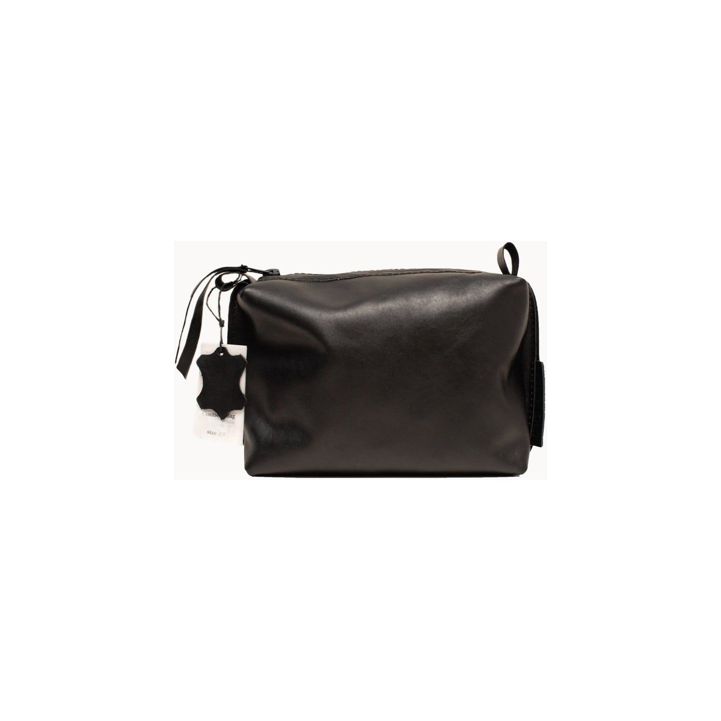 Leather Cosmetic Bag, Black - Medium