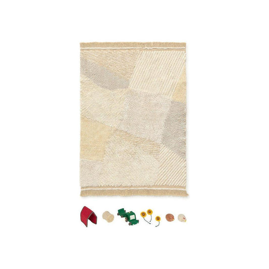 Cotton Play Rug Farm Fields with 7 Cotton Toys, 120x170 cm