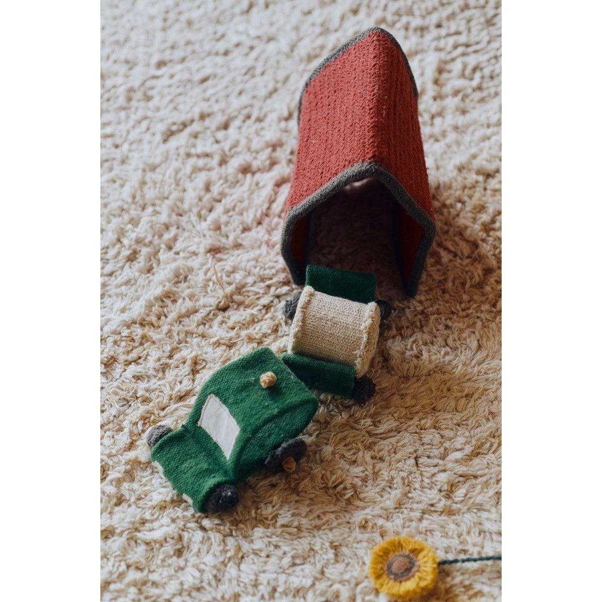Cotton Play Rug Farm Fields with 7 Cotton Toys, 120x170 cm