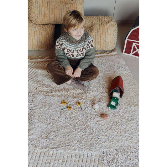 Cotton Play Rug Farm Fields with 7 Cotton Toys, 120x170 cm