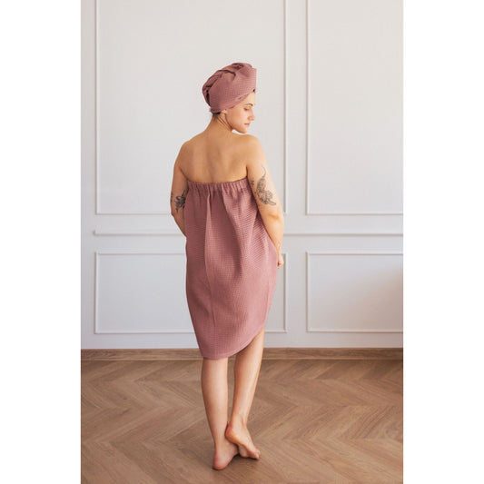 Cotton Waffle Sauna Wrap With Velcro