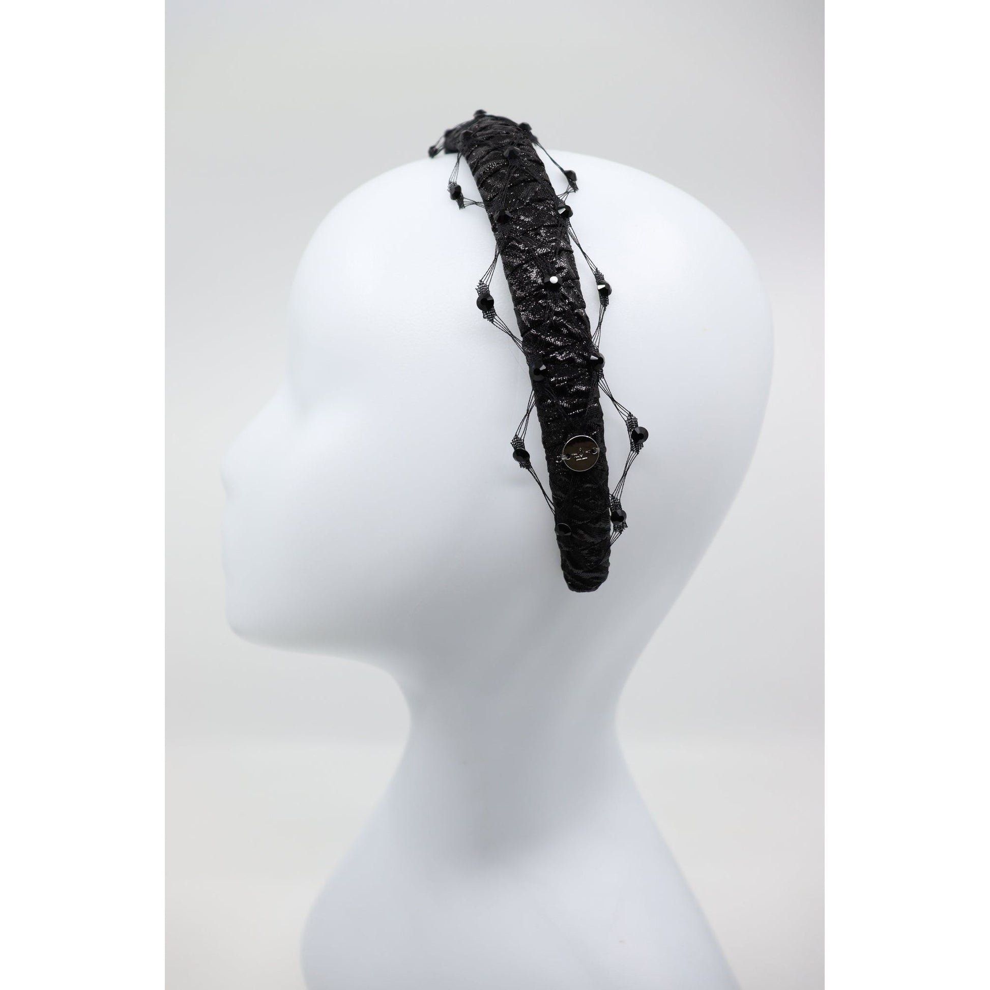 Slim Headband Naomi with Honeycomb Veil
