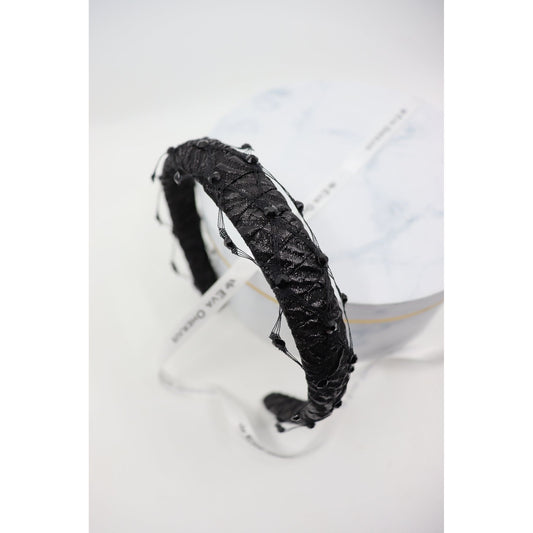 Slim Headband Naomi with Honeycomb Veil