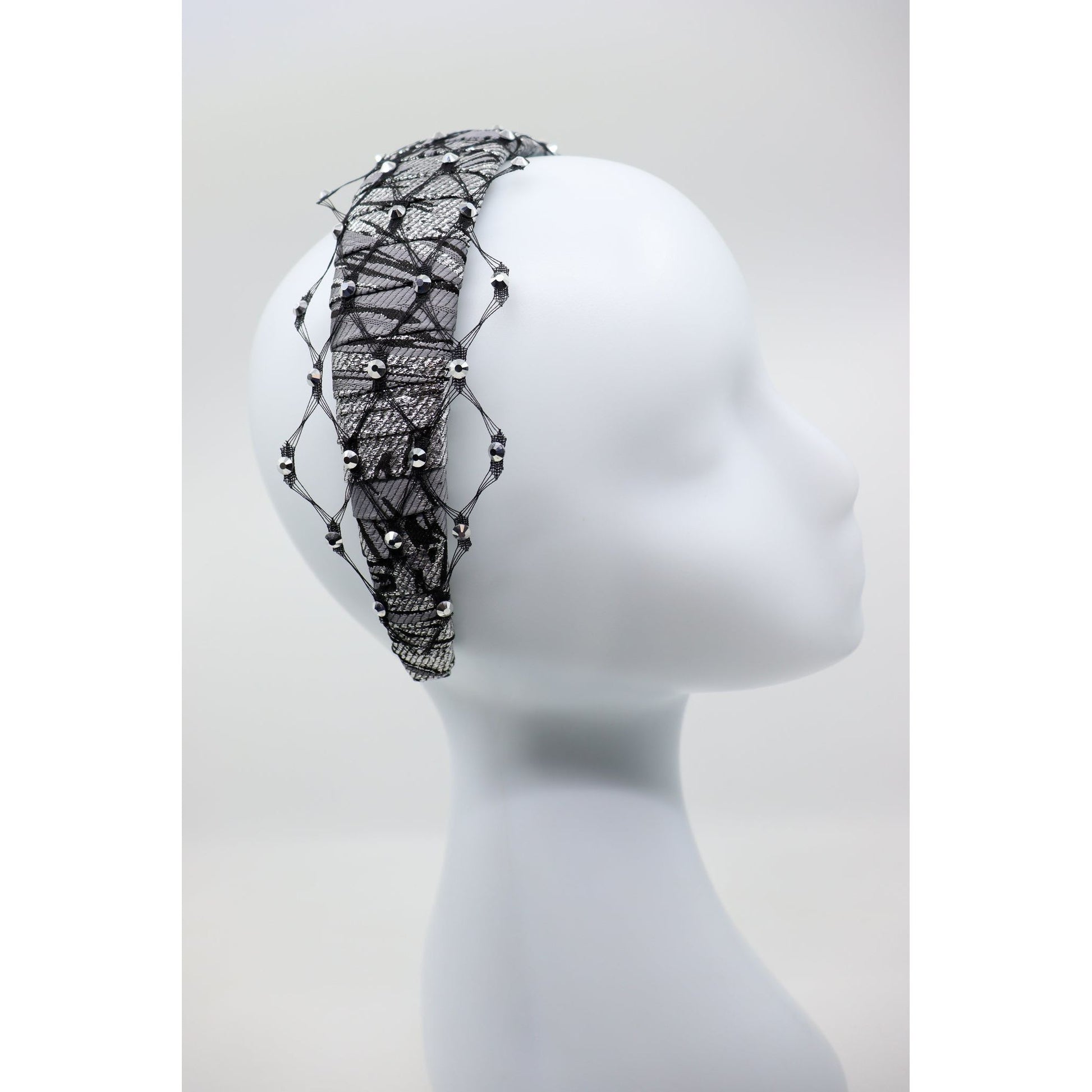 Headband Fiona with Honeycomb Veil