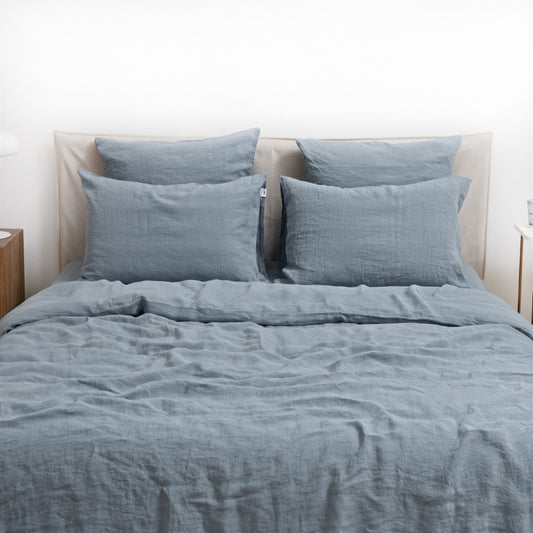 Pellava pussilakanasetti - Blue Fog (Parivuode) - Linen Tales