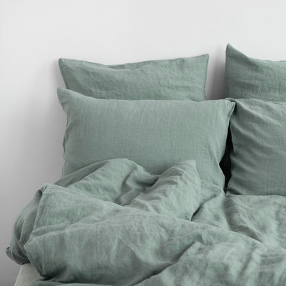 Pellava pussilakanasetti - Green Milieu (Parivuode) - Linen Tales