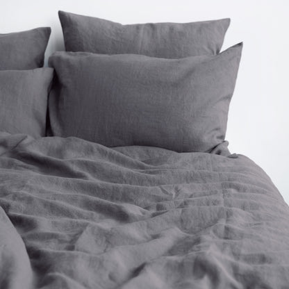 Pellava pussilakanasetti - Dark Grey (Parivuode) - Linen Tales