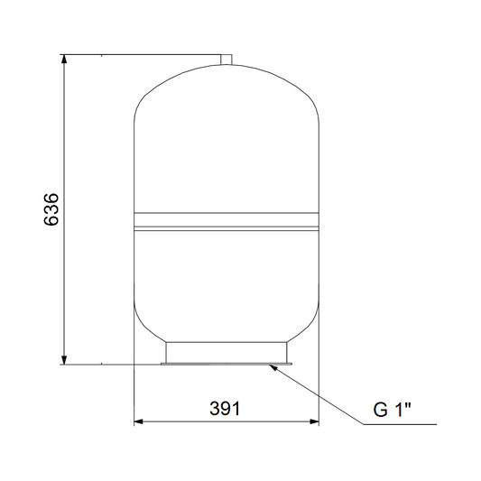 KALVOPAINESÄILIÖ GRUNDFOS 60L PN10 PYSTY