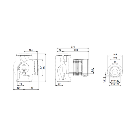 LÄMPÖJOHTOPUMPPU GRUNDFOS MAGNA3 50-150 F 280 1x230V