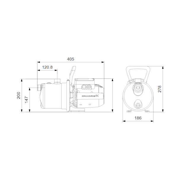PUUTARHAPUMPPU GRUNDFOS JP 4-47 1x230V 50Hz 1,5M