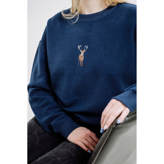 Deer Sweatshirt - Indigo Blue