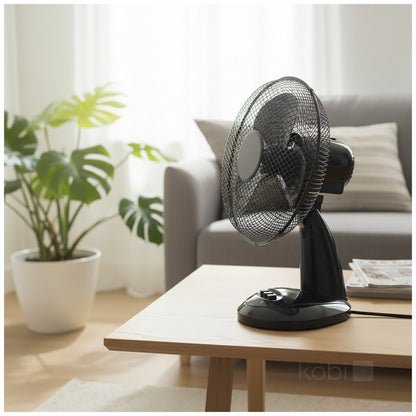 Kobi Windstar VIENTO pöytätuuletin 40 W – 3 nopeutta, 90° säätö, musta