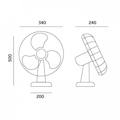Kobi Windstar VIENTO pöytätuuletin 40 W – 3 nopeutta, 90° säätö, musta