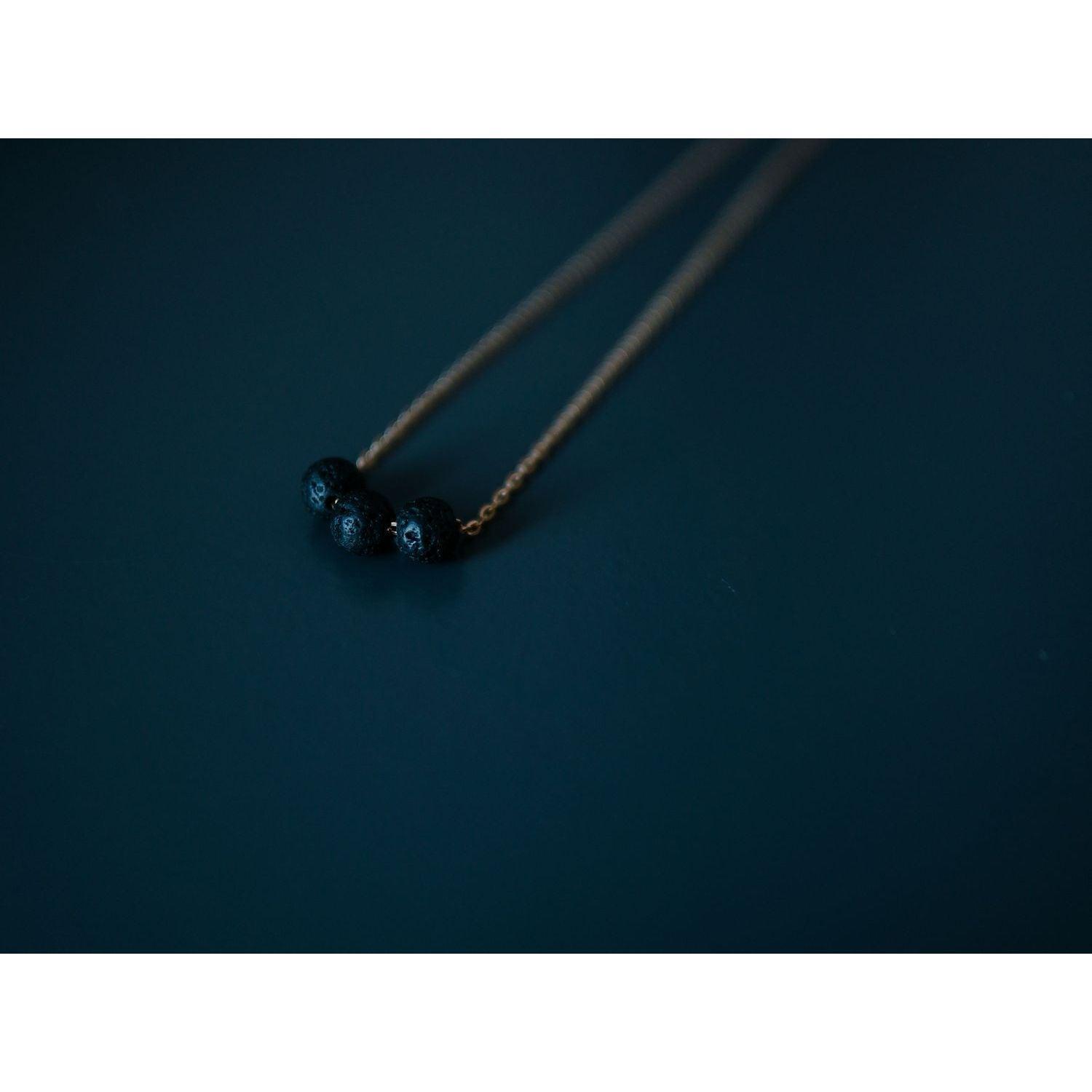 Diffuser Necklace with 3 Lava Beads