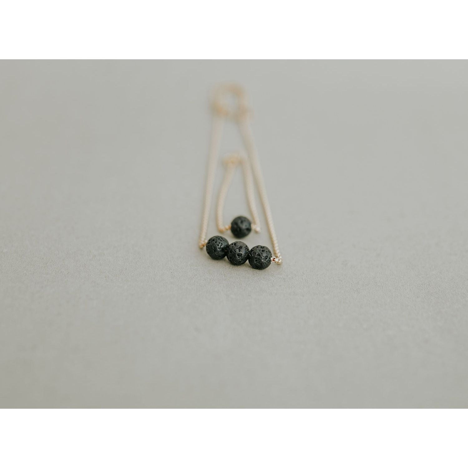 Diffuser Set, Necklace and Bracelet - Black Lava
