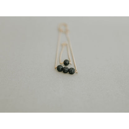 Diffuser Set, Necklace and Bracelet - Black Lava