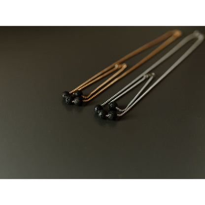 Diffuser Set, Necklace and Bracelet - Black Lava