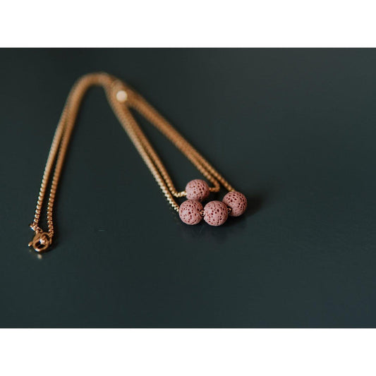 Diffuser Set, Necklace and Bracelet - Pink Lava