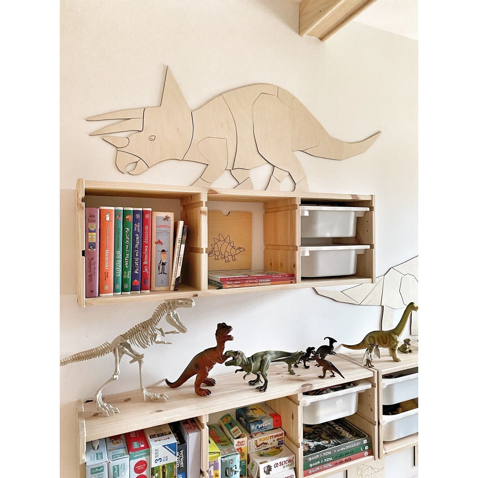 Dinosaur Triceratops – Wooden Wall Decoration