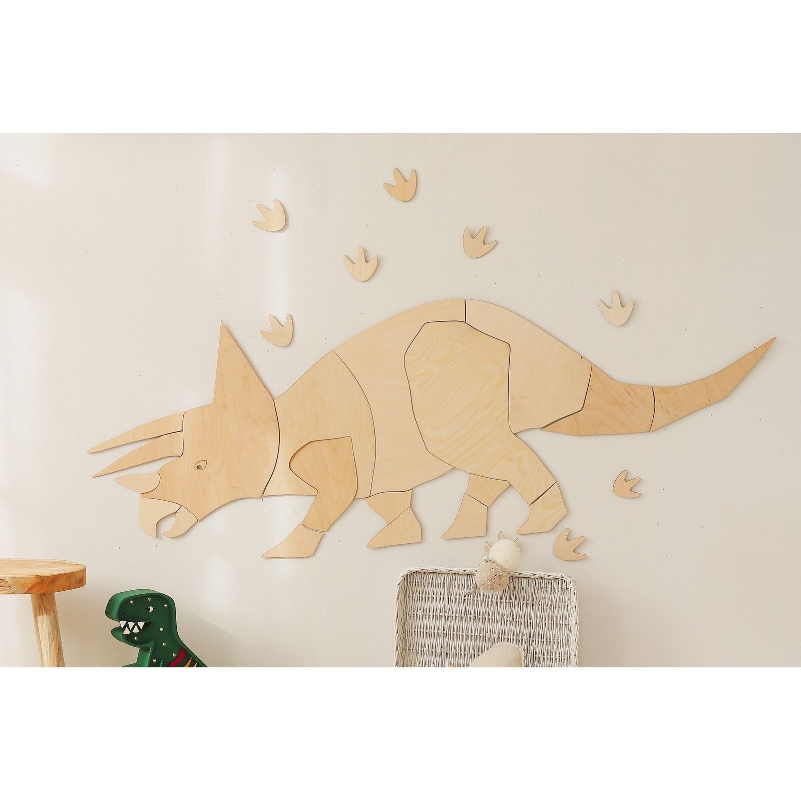 Dinosaur Triceratops – Wooden Wall Decoration