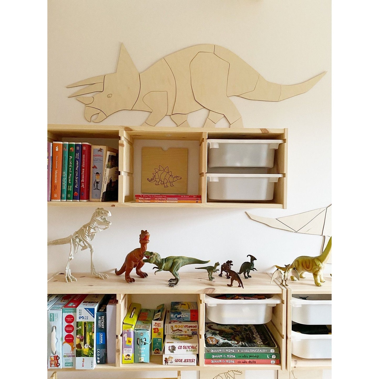 Dinosaur Triceratops – Wooden Wall Decoration
