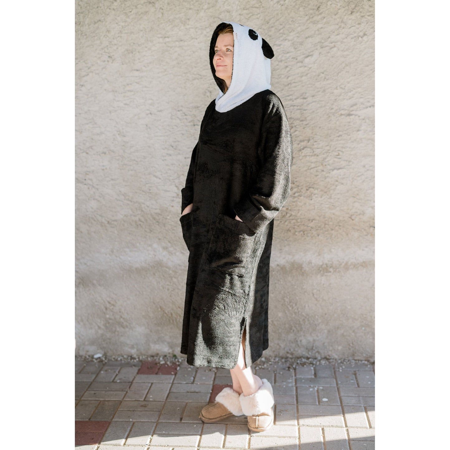 Unisex OEKO-TEX Bamboo Terry Poncho PANDA - For Adults