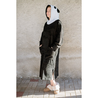 Unisex OEKO-TEX Bamboo Terry Poncho PANDA - For Adults