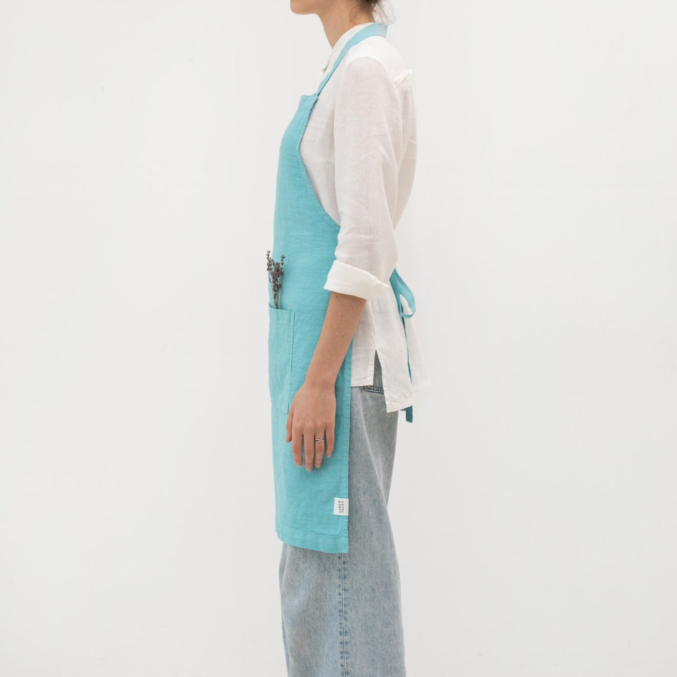 Esiliina kahdella etutaskulla Linen Tales - Coastal Blue