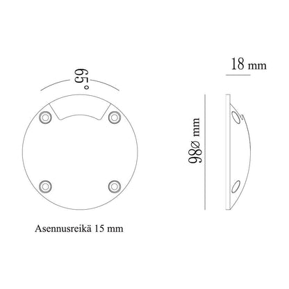 LED laiturivalaisin Marina I, 1,5W 24V IP67 4000K, Musta alumiini