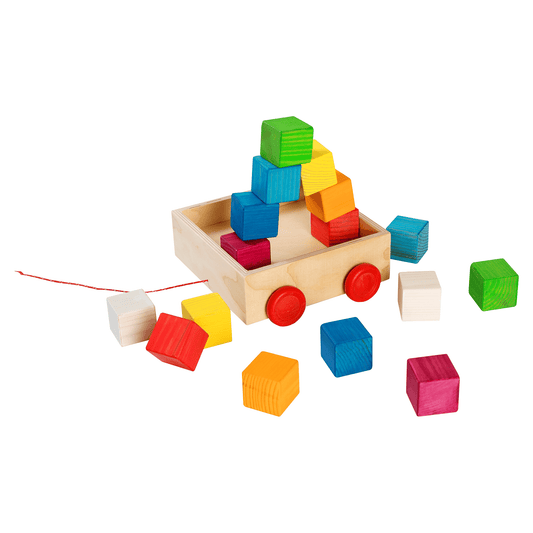 Hand-made Colorful Wooden Building Blocks for Kids – 16 pieces