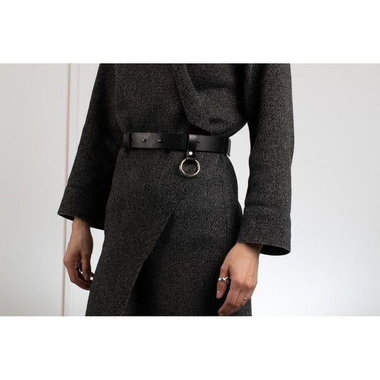 Black Leather Unisex Belt Oslo