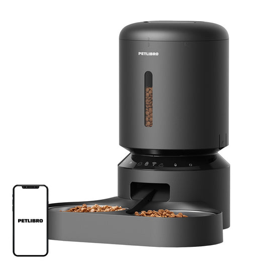 Petlibro Granary -ruoka-annostelija tuplakulholla, Wifi, 5L - Musta