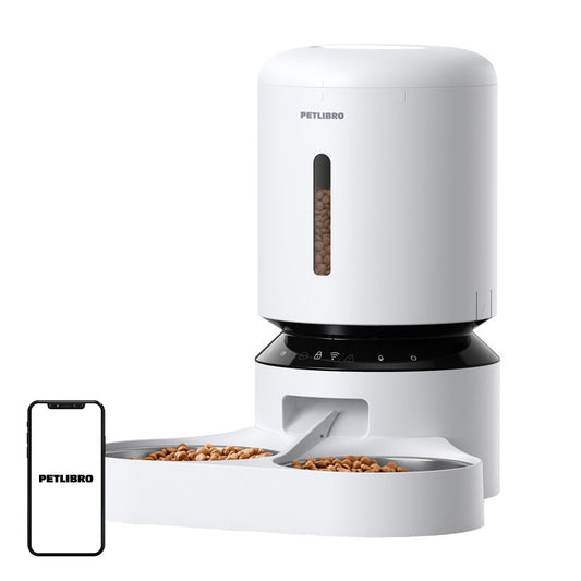 Petlibro Granary -ruoka-annostelija kaksoisaltaalla, Wifi, 5L (valkoinen)