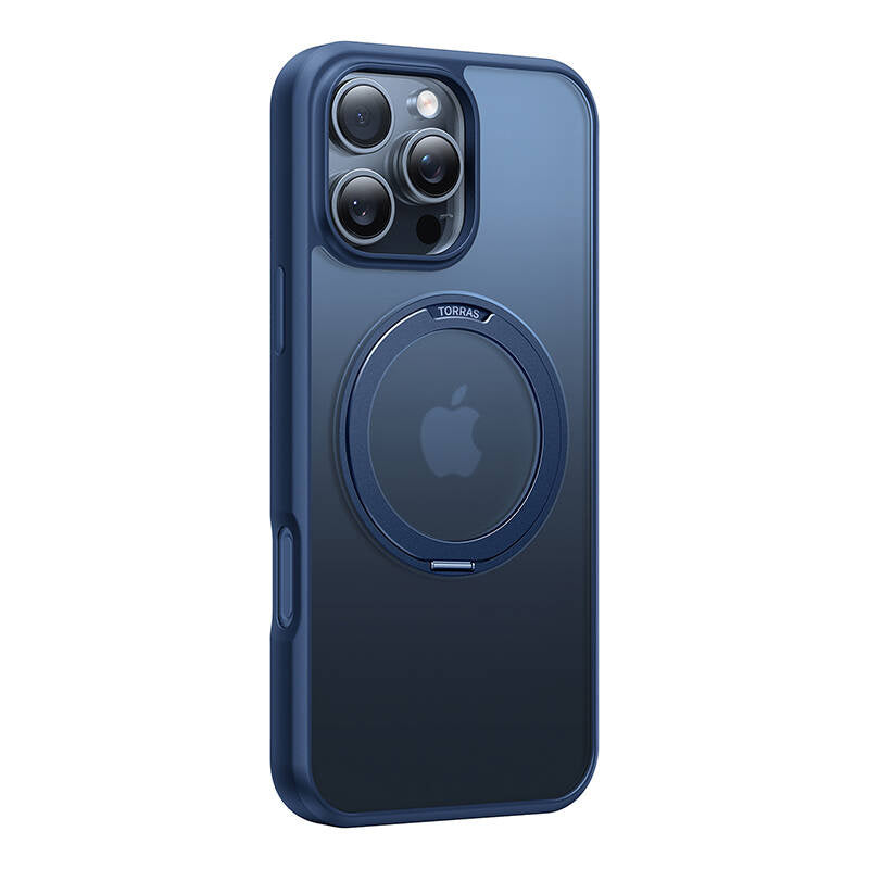 Torras Ostand Pro -suojakuori iPhone 16 Pro Max (sininen)