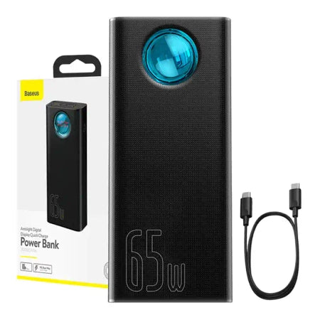 Baseus Amblight varavirtalähde, 30000mAh, 65W (musta)