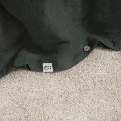Pellava pussilakanasetti - Forest Green (Parivuode) - Linen Tales